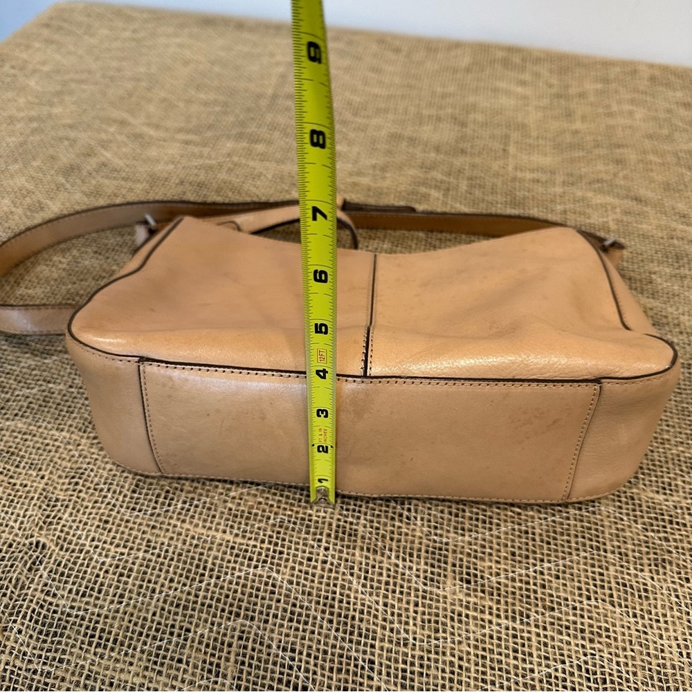 Etienne Aigner Y2K East West Vintage‎ Natural Tan Leather Shoulder Bag Purse - Picture 8 of 11